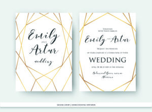 Example of modern geometric wedding invitation